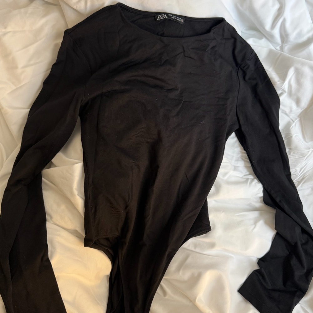 zara long sleeve polyamide bodysuit